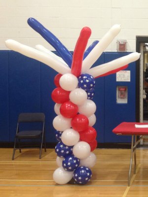 Patriotic Funky Balloon Column