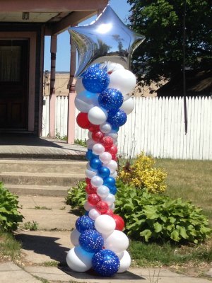 Patriotic Star Balloon Column