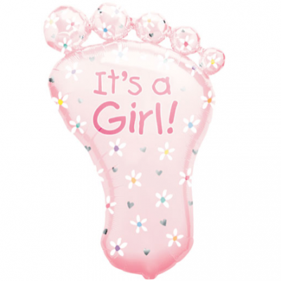 Large Baby Girl Foot Balloon